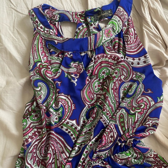 Blue, purple paisley maxi dress with slits size XS - Picture 2 of 4